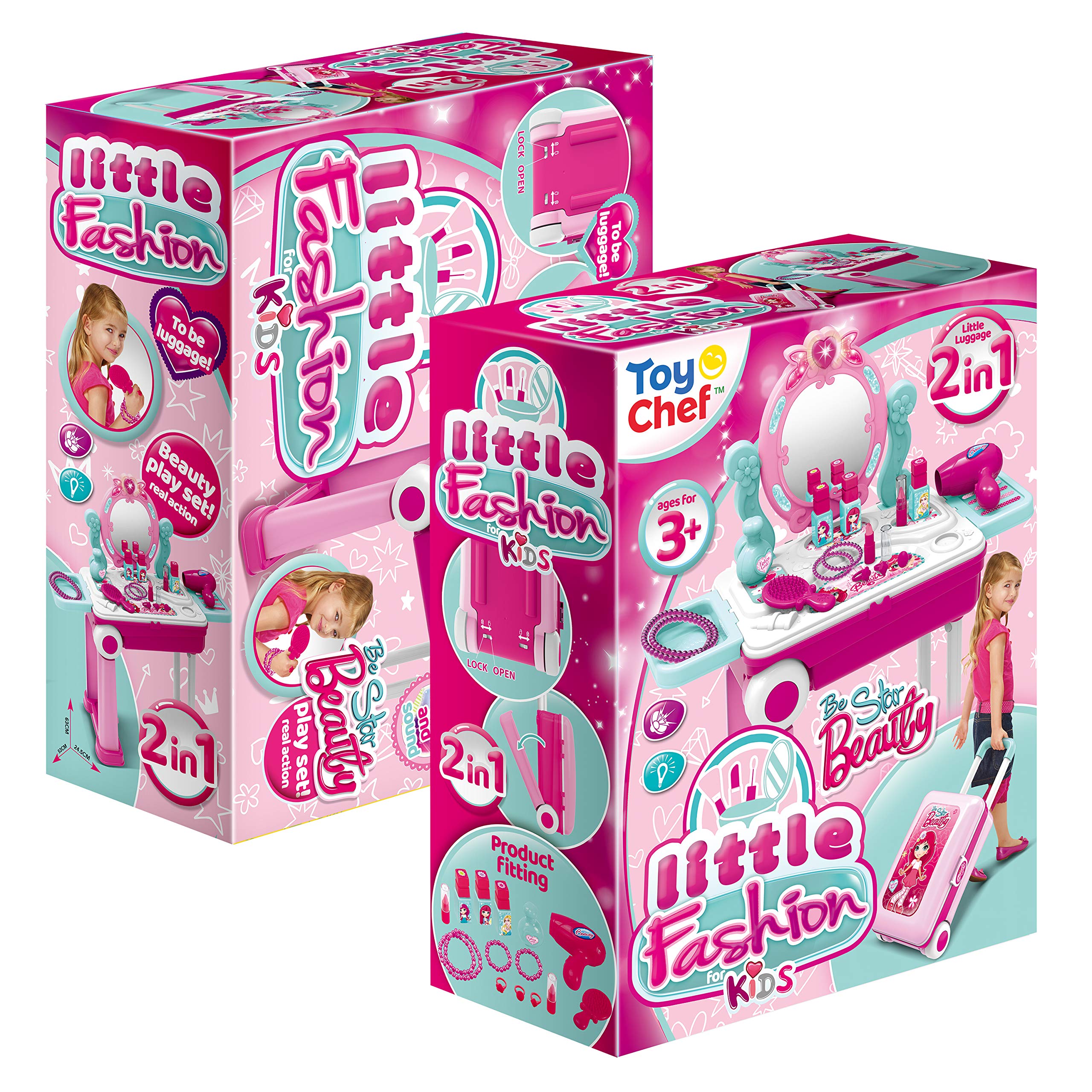 Amazon.com: Toy Chef Rolling Make Up Table for Kids Girls - 2in1